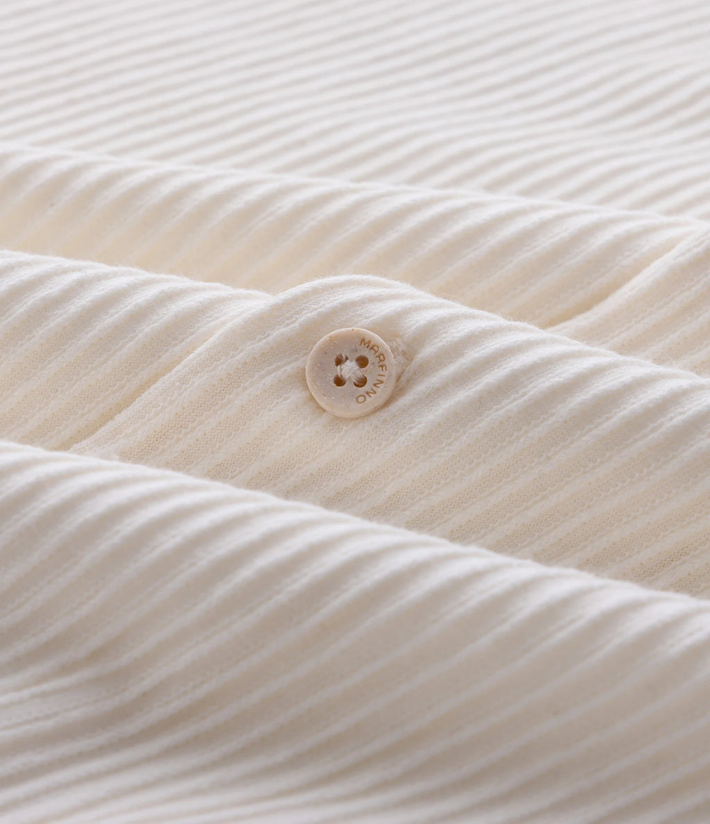 Textured Bowling Collar Shirt – Off White