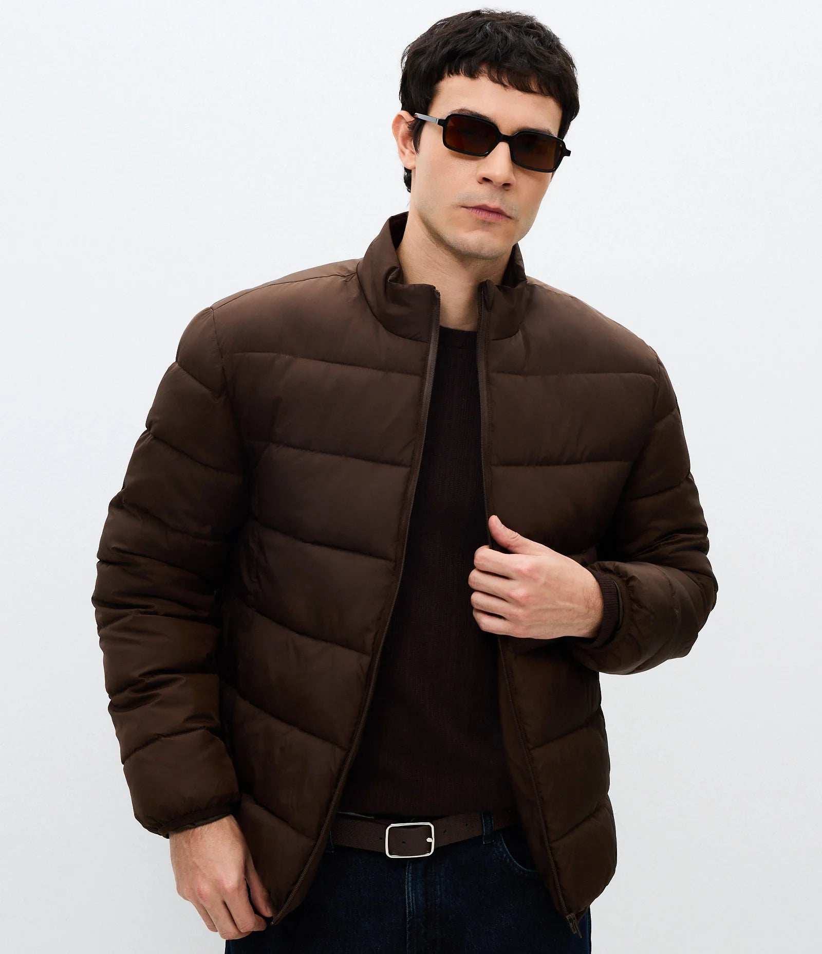 Lightweight Microfibre Zip Jacket – Light Brown