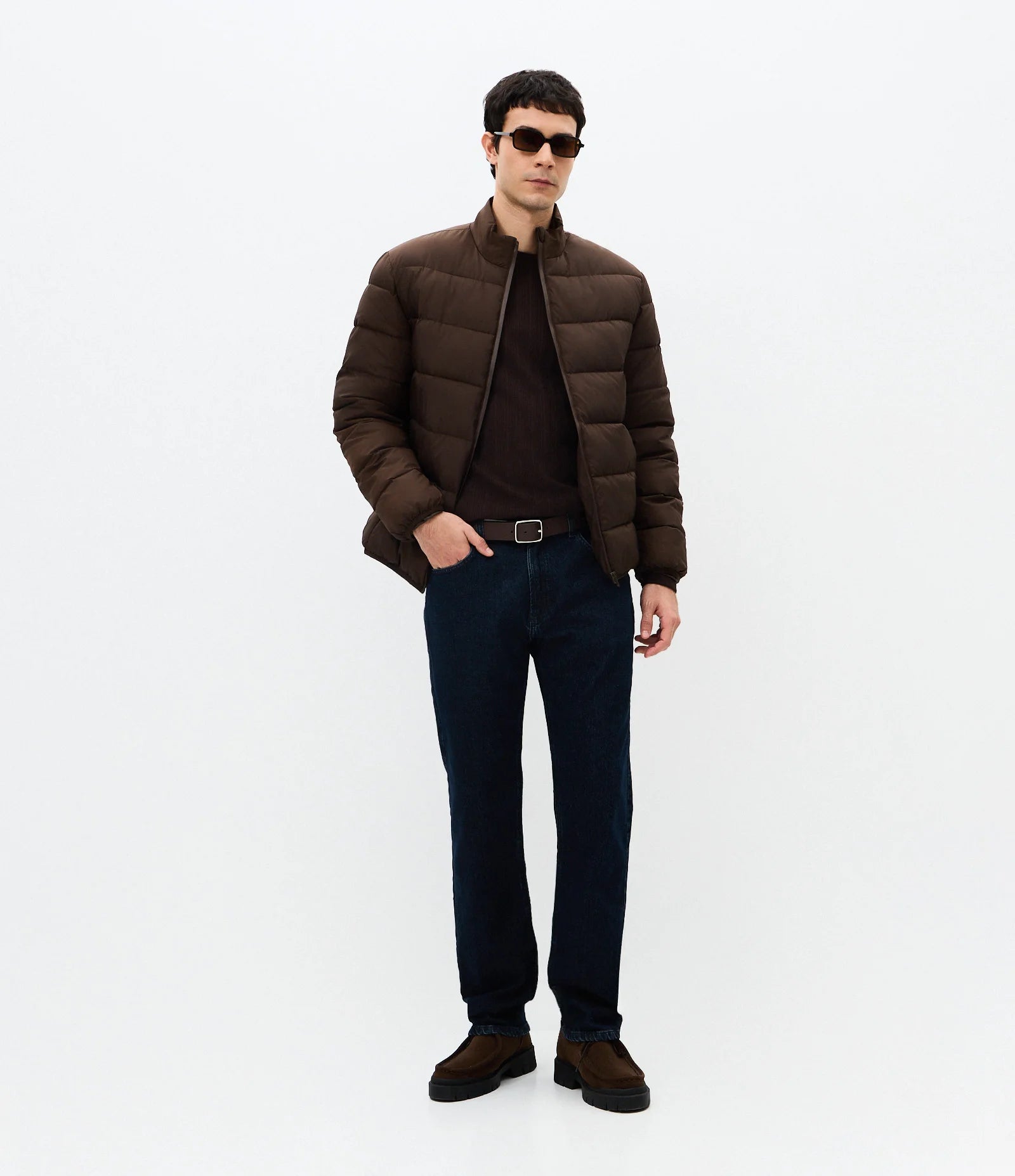 Lightweight Microfibre Zip Jacket – Light Brown