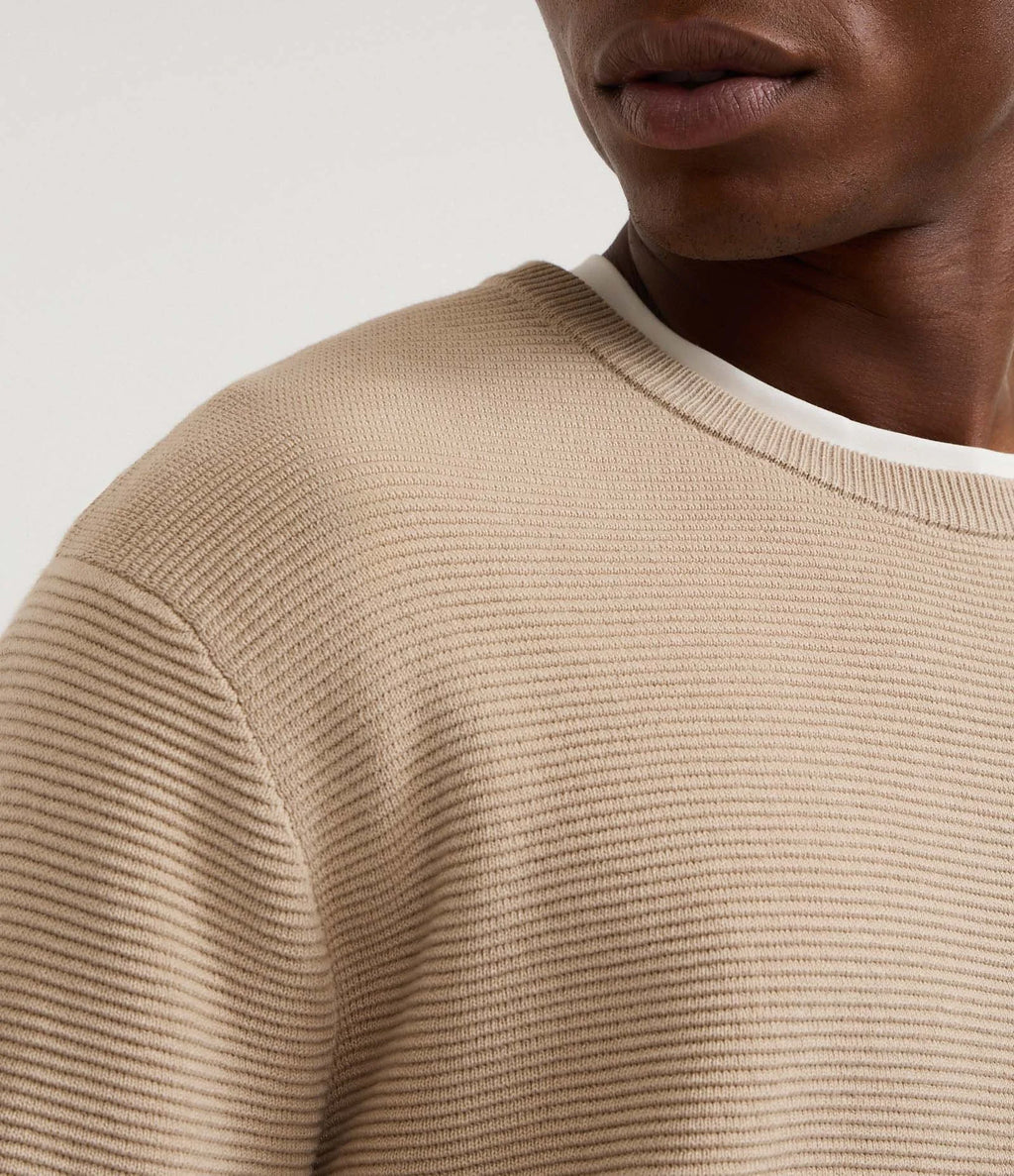 Textured Comfort Knit Jumper – Beige